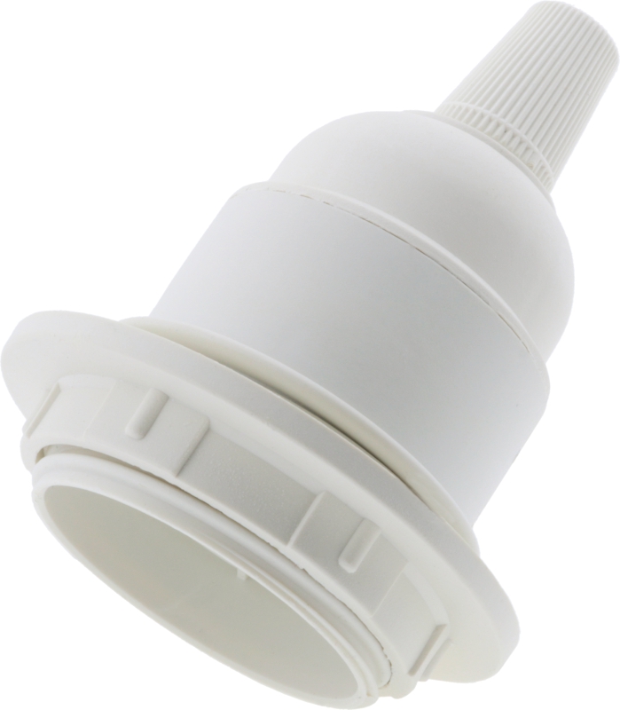 Edison Screw Bulb Holder E27 in Black /&White for Lamp or Pendant With Shade Ring