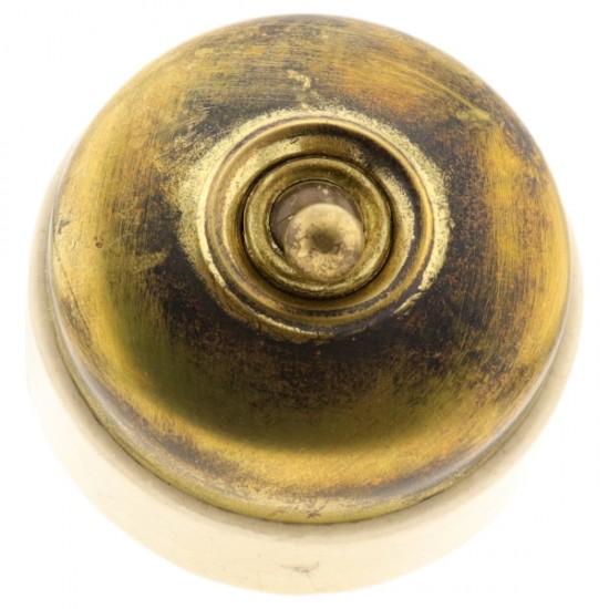 Reeves 1Way Aged Brass and Ivory Domed Bakelite Light Switch