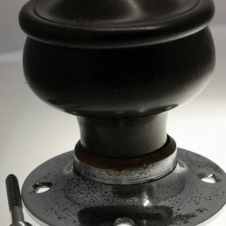 Round Convex Bakelite Door Knob Black