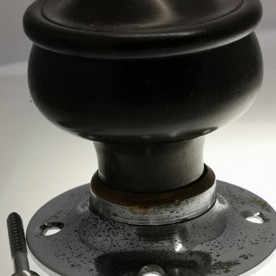 Round Convex Bakelite Door Knob Black