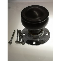 Round Convex Bakelite Door Knob Black