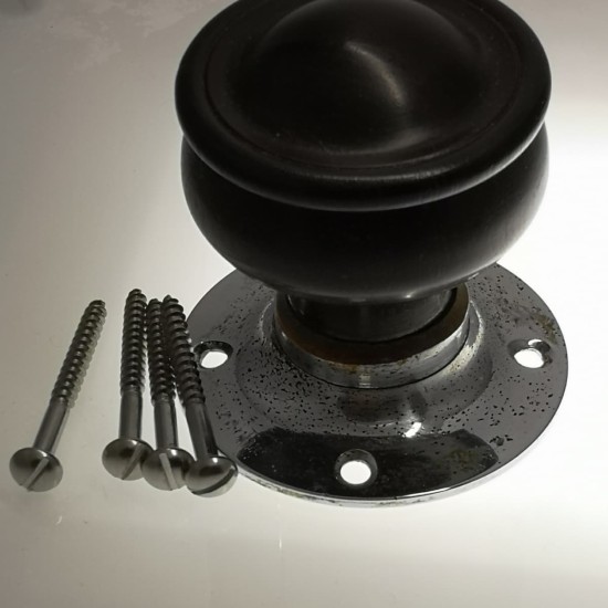 Round Convex Bakelite Door Knob Black