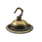 Solid Brass Ceiling Rose with Deco Style Hook in Hand-Antiqued Finish