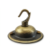 Solid Brass Ceiling Rose with Deco Style Hook in Hand-Antiqued Finish