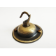 Solid Brass Ceiling Rose with Deco Style Hook in Hand-Antiqued Finish