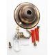 Solid Brass Ceiling Rose with Deco Style Hook in Hand-Antiqued Finish