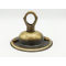 Solid Brass Ceiling Rose with Deco Style Loop in Hand-Antiqued Finish