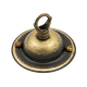 Solid Brass Ceiling Rose with Deco Style Loop in Hand-Antiqued Finish