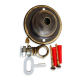 Solid Brass Ceiling Rose with Deco Style Loop in Hand-Antiqued Finish