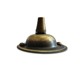 Solid Brass Ceiling Rose with Metal Cord Grip in Hand-Antiqued Finish