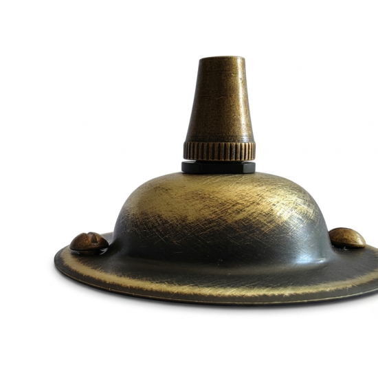 Solid Brass Ceiling Rose with Metal Cord Grip in Hand-Antiqued Finish Solid Brass Ceiling Rose with Metal Cord Grip in Hand-Antiqued Finish