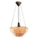 Renovated Vintage Flycatcher Pendant set on Oak Plinth with Twisted Flex in Mocha Brown