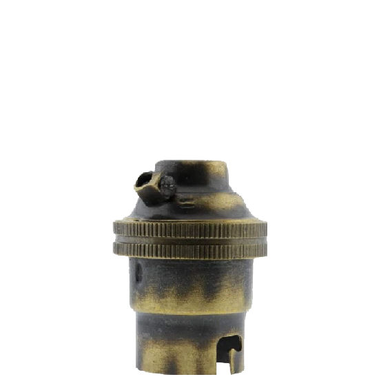 B22 Solid Antique Brass LampHolder with Plain Skirt B22 Solid Antique Brass LampHolder with Plain Skirt