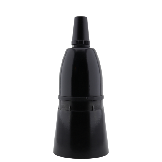 Ceiling Pendant Kit with Large Rose and B22 Skirted Lampholder in Black Finish with Silver Grey Flex Ceiling Pendant Kit with Large Rose and B22 Skirted Lampholder in Black Finish with Silver Grey Flex