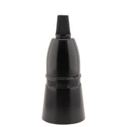 Lampholder B22 Black With Shade Skirt and Nylon Cord Grip Lampholder B22 Black With Shade Skirt and Nylon Cord Grip