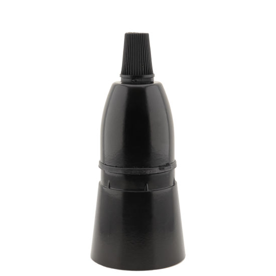 Lampholder B22 Black With Shade Skirt and Nylon Cord Grip Lampholder B22 Black With Shade Skirt and Nylon Cord Grip
