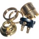 Lampholder B22 Polished Brass with Shade Ring, Metal Cord Grip