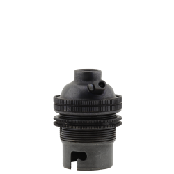 Lampholder B22 Dark Bronze with Shade Ring, 10mm Threaded Entry Lampholder B22 Dark Bronze with Shade Ring, 10mm Threaded Entry