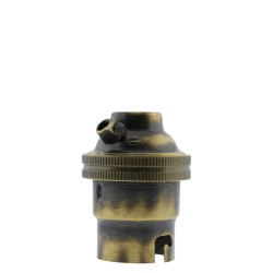 Plain Skirt B22 Lampholder in Antique Brass Finish BC-B22d-Bayonet Cap Plain Skirt B22 Lampholder in Antique Brass Finish BC-B22d-Bayonet Cap