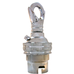Lampholder B22 Silver Nickel with Shade Ring, Chain Loop Lampholder B22 Silver Nickel with Shade Ring, Chain Loop