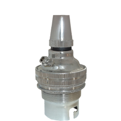 Lampholder B22 Silver Nickel with Shade Ring, Metal Cord Grip Lampholder B22 Silver Nickel with Shade Ring, Metal Cord Grip