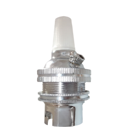 Lampholder B22 Silver Nickel with Shade Ring, Nylon Cord Grip Lampholder B22 Silver Nickel with Shade Ring, Nylon Cord Grip
