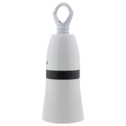 Lampholder B22 White With Shade Skirt and Metal Chain Loop