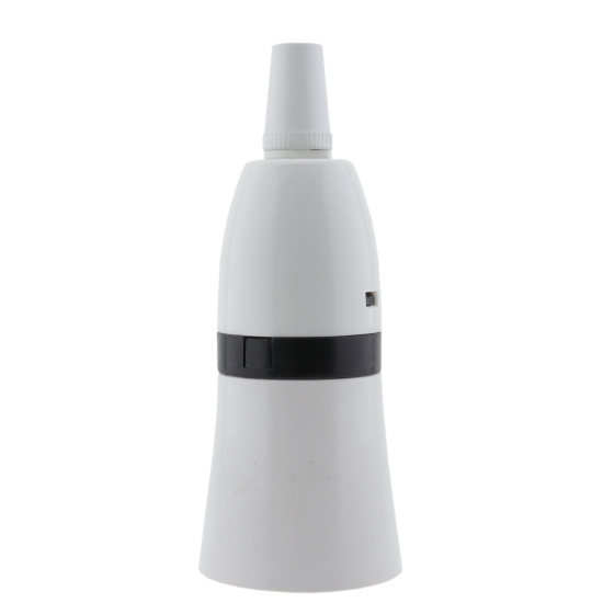 Lampholder B22 White With Shade Skirt and Metal Cord Grip