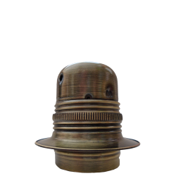 Lampholder E27 Antique Brass Finish with Shade Ring and 10mm Threaded Entry Lampholder E27 Antique Brass Finish with Shade Ring and 10mm Threaded Entry