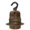 Lampholder E27 Antique Brass Finish with Shade Ring and Metal Hook