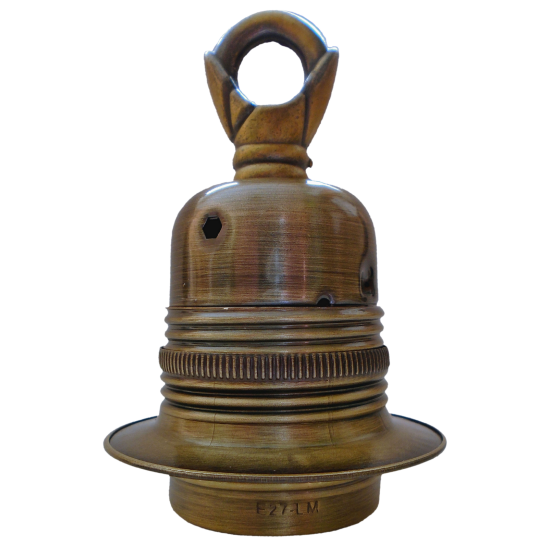 Lampholder E27 Antique Brass Finish with Shade Ring and Metal Loop Lampholder E27 Antique Brass Finish with Shade Ring and Metal Loop