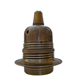 Lampholder E27 Antique Brass Finish with Shade Ring and Metal Cord Grip Lampholder E27 Antique Brass Finish with Shade Ring and Metal Cord Grip