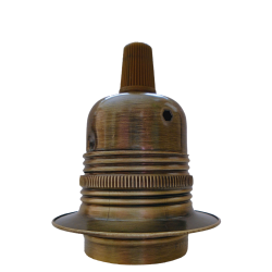 Lampholder E27 Antique Brass Finish with Shade Ring and Nylon Cord Grip Lampholder E27 Antique Brass Finish with Shade Ring and Nylon Cord Grip