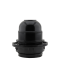 Lampholder E27 Black Bakelite with Shade Ring and 10mm Threaded Entry