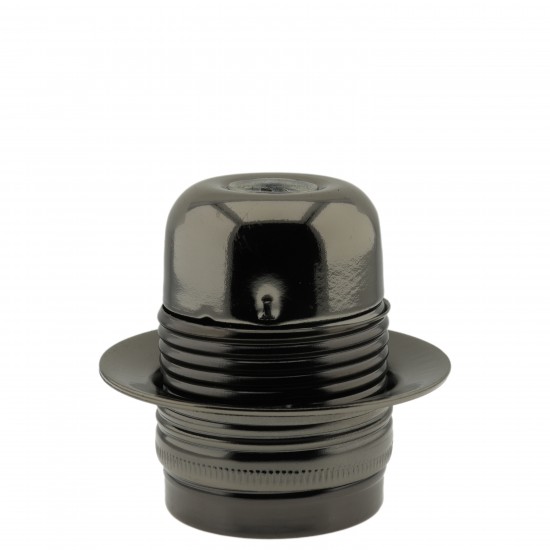 Lampholder E27 Dark Bronze Finish with Shade Ring and 10mm Threaded Entry