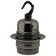 Lampholder E27 Dark Bronze Finish with Shade Ring and Metal Hook
