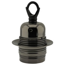 Lampholder E27 Dark Bronze Finish with Shade Ring and Metal Loop Lampholder E27 Dark Bronze Finish with Shade Ring and Metal Loop