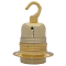Lampholder E27 Polished Brass Finish with Shade Ring and Metal Hook