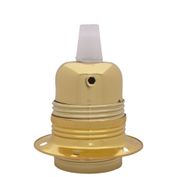 Lampholder E27 Polished Brass Finish with Shade Ring and Nylon Cord Grip Lampholder E27 Polished Brass Finish with Shade Ring and Nylon Cord Grip