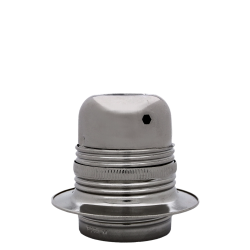 Lampholder E27 Silver Nickel Finish with Shade Ring and 10mm Threaded Entry Lampholder E27 Silver Nickel Finish with Shade Ring and 10mm Threaded Entry