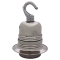 Lampholder E27 Silver Nickel Finish with Shade Ring and Metal Hook