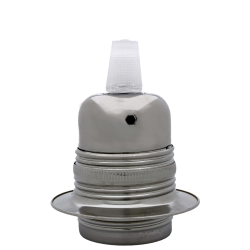 Lampholder E27 Silver Nickel Finish with Shade Ring and Nylon Cord Grip Lampholder E27 Silver Nickel Finish with Shade Ring and Nylon Cord Grip