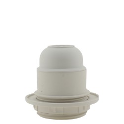 Lampholder E27 Off-White Thermoset Plastic with Shade Ring 10mm Threaded Entry Lampholder E27 Off-White Thermoset Plastic with Shade Ring 10mm Threaded Entry
