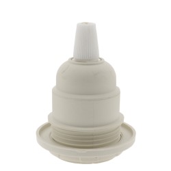 Lampholder E27 Off-White Thermoset Plastic with Shade Ring, Nylon Cord Grip Lampholder E27 Off-White Thermoset Plastic with Shade Ring, Nylon Cord Grip