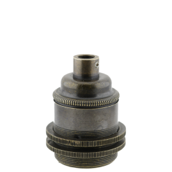 Lampholder E27 Antique Brass Finish with Dual Shade Ring and 10mm Threaded Entry Lampholder E27 Antique Brass Finish with Dual Shade Ring and 10mm Threaded Entry