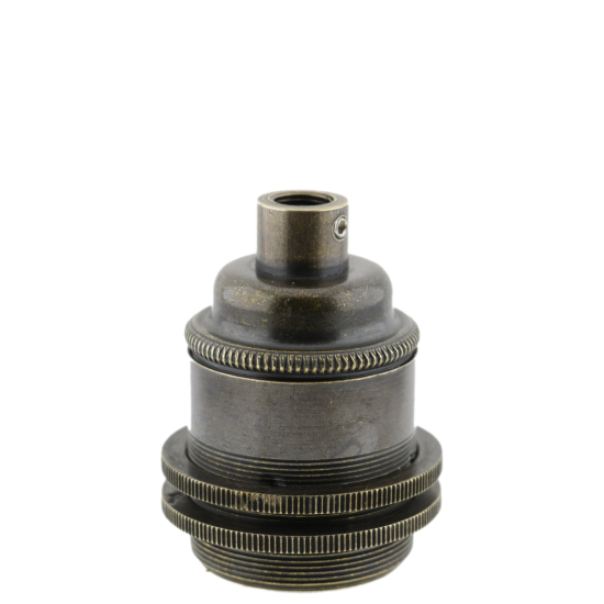 Lampholder E27 Antique Brass Finish with Dual Shade Ring and 10mm Threaded Entry Lampholder E27 Antique Brass Finish with Dual Shade Ring and 10mm Threaded Entry