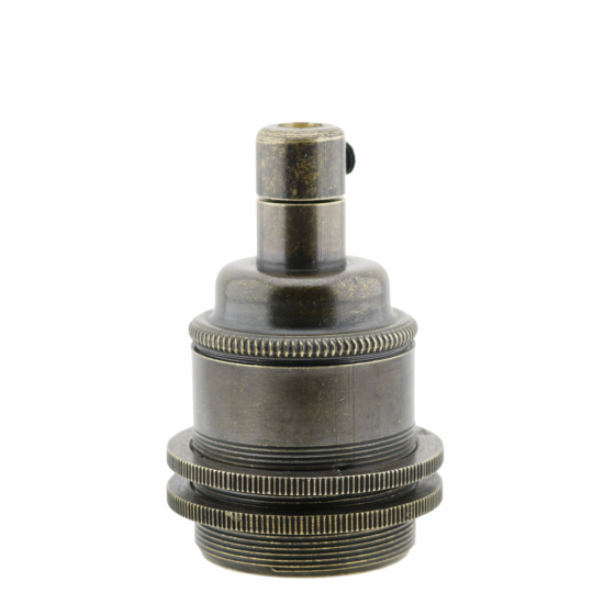 Lampholder E27 Antique Brass Finish with Dual Shade Ring and Metal Cord Grip Lampholder E27 Antique Brass Finish with Dual Shade Ring and Metal Cord Grip