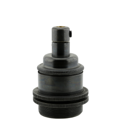 Traditional Edison Screw Bulb Holder (E27) with 2 Shade Rings and Integrated Cord Grip in Bronze Finish Traditional Edison Screw Bulb Holder (E27) with 2 Shade Rings and Integrated Cord Grip in Bronze Finish
