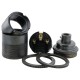 Traditional Edison Screw Bulb Holder (E27) with 2 Shade Rings with Lockable 10mm Threaded Entry in Bronze Finish