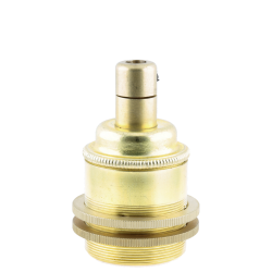 Traditional Edison Screw Bulb Holder (E27) with 2 Shade Rings and Integrated Cord Grip in Raw Brass Finish Traditional Edison Screw Bulb Holder (E27) with 2 Shade Rings and Integrated Cord Grip in Raw Brass Finish